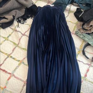 Mango Midnight Blue Pleated Gown